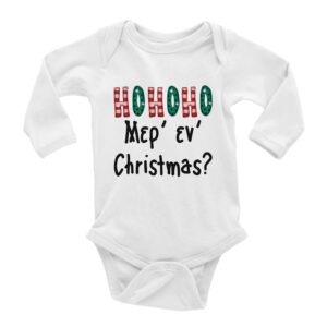 HOHOHO Μερ' εν' Christmas? βρεφικό φορμάκι μακρυμάνικο – άσπρο